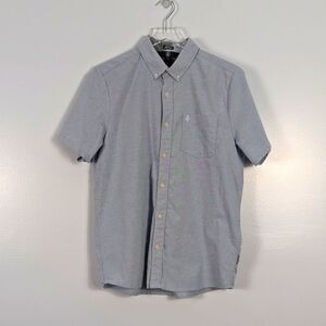 Volcom Men's Blue Button Down Shirt Medium